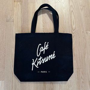 Maison Kitsune Cafe Kitsuné Black Canvas Tote